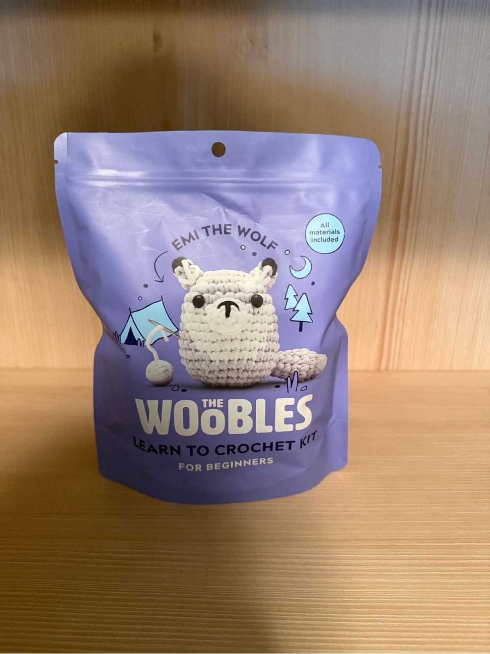 The Woobles Learn to Crochet Kit - Purple - Emi the Wolf